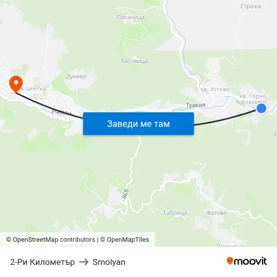 2-Ри Километър to Smolyan map