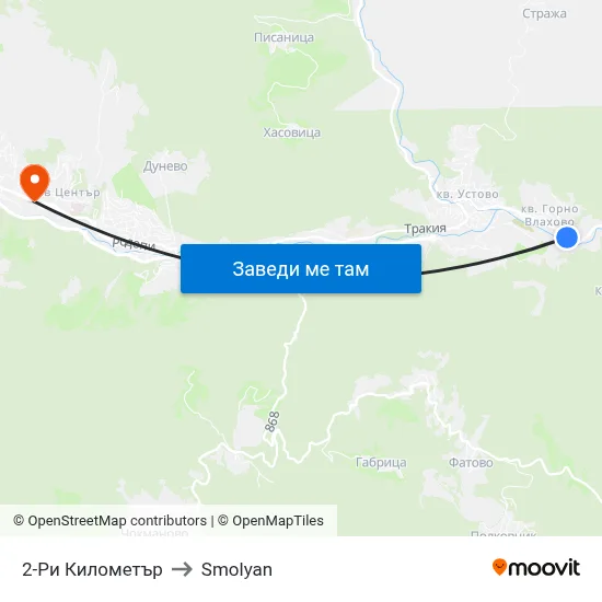 2-Ри Километър to Smolyan map