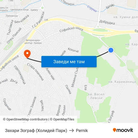 Захари Зограф (Холидей Парк) to Pernik map