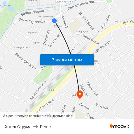 Хотел Струма to Pernik map