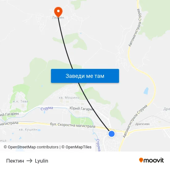 Пектин to Lyulin map