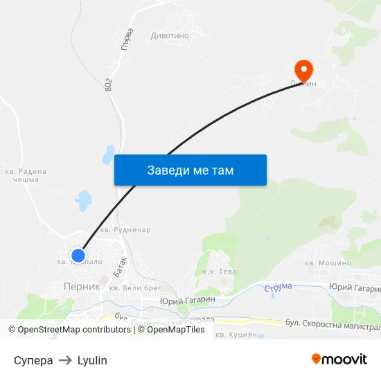 Супера to Lyulin map