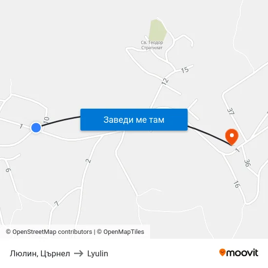 Люлин, Църнел to Lyulin map