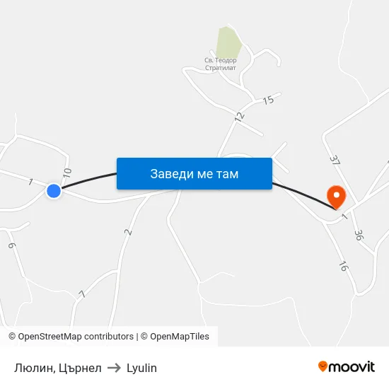 Люлин, Църнел to Lyulin map