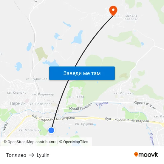 Топливо to Lyulin map