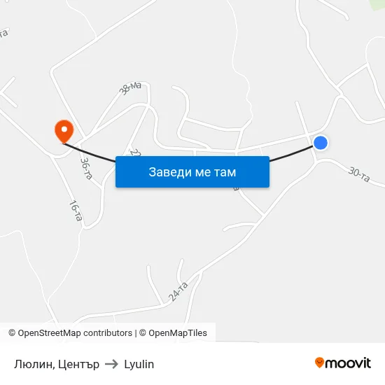 Люлин, Център to Lyulin map