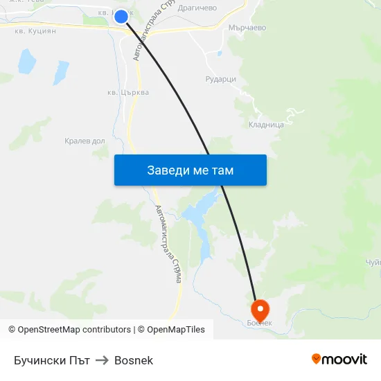 Бучински Път to Bosnek map