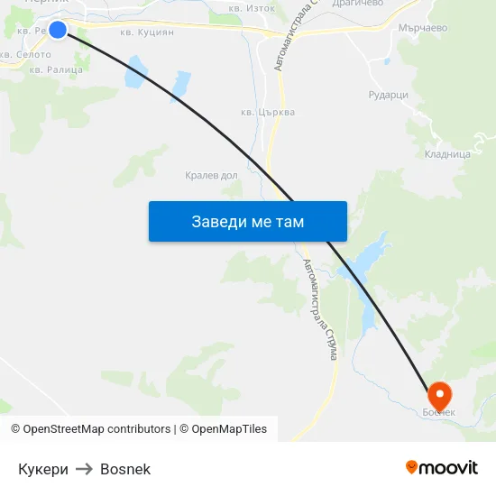 Кукери to Bosnek map