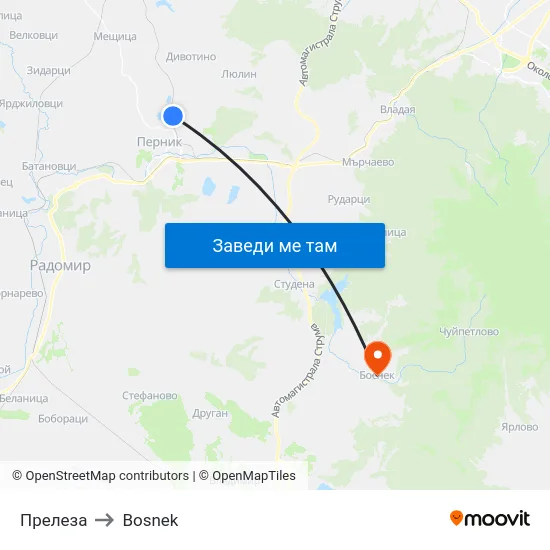 Прелеза to Bosnek map