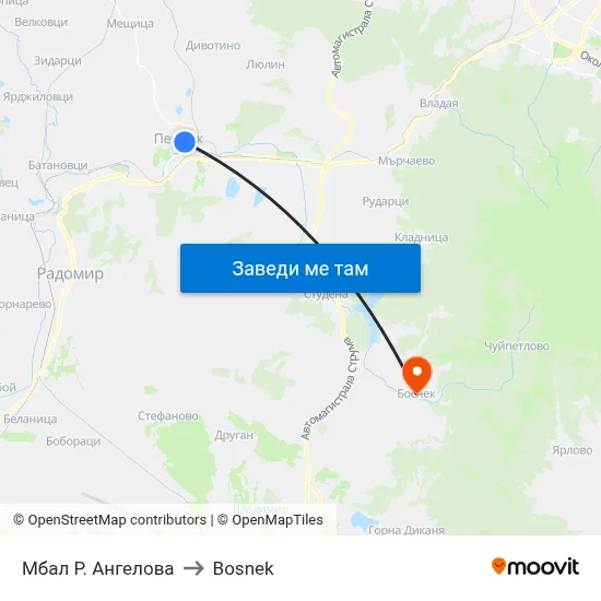 Мбал Р. Ангелова to Bosnek map