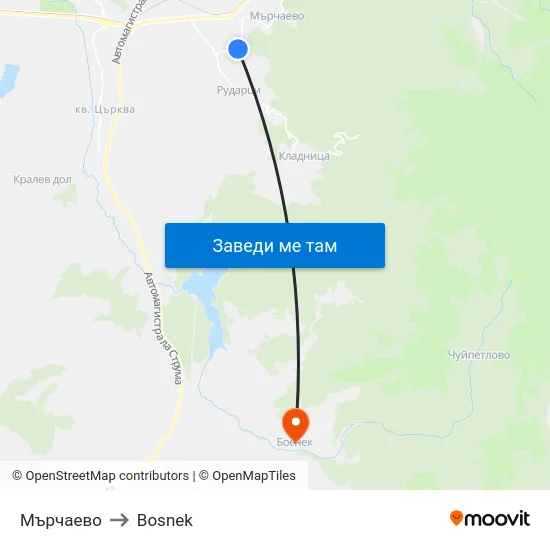 Мърчаево to Bosnek map