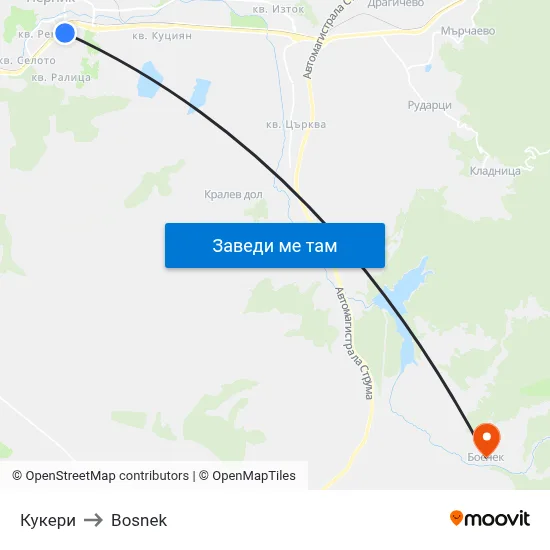 Кукери to Bosnek map