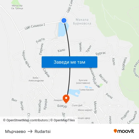 Мърчаево to Rudartsi map