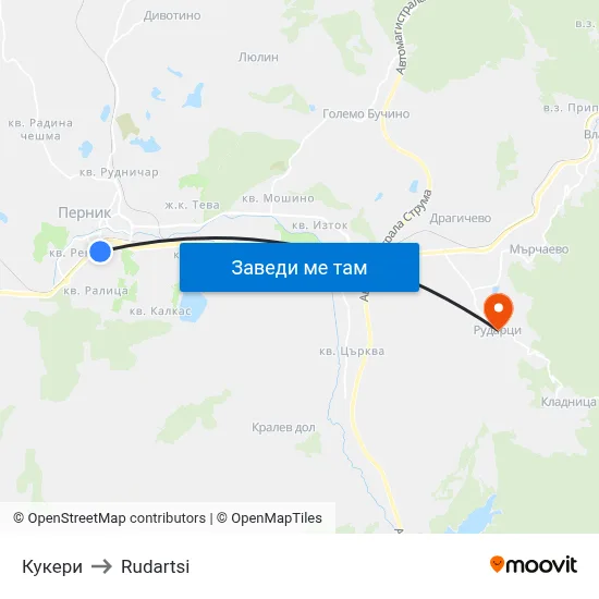 Кукери to Rudartsi map