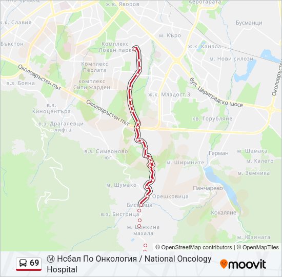 69 Bus Line Map