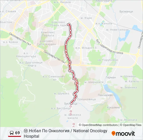 69 Bus Line Map