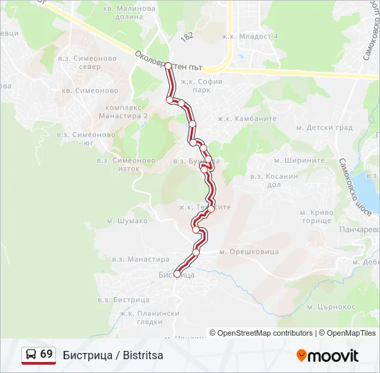 69 Bus Line Map