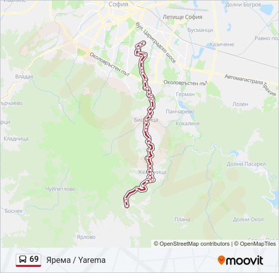69 Bus Line Map