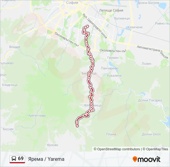 69 Bus Line Map