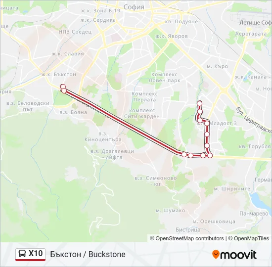 X10 Bus Line Map