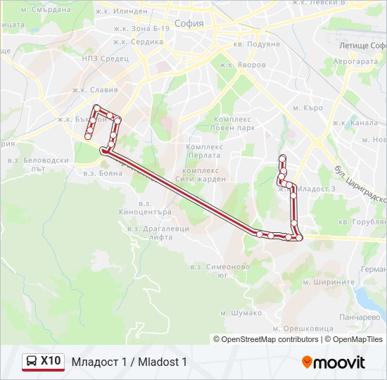 X10 Bus Line Map