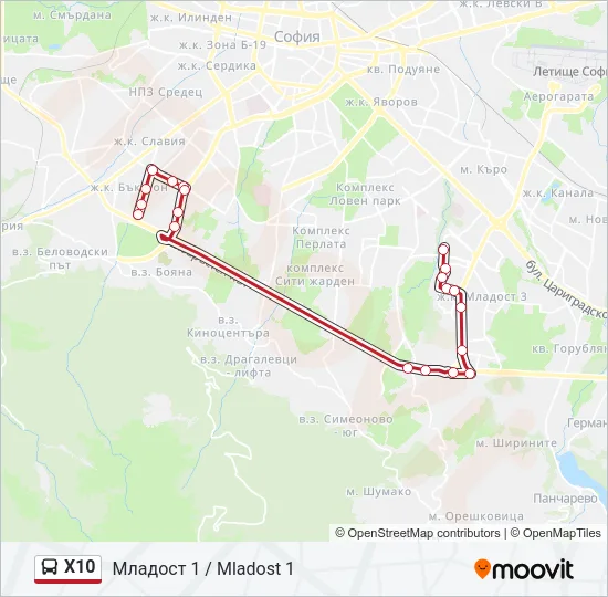 X10 Bus Line Map