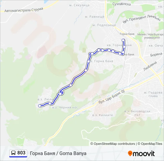 803 Bus Line Map