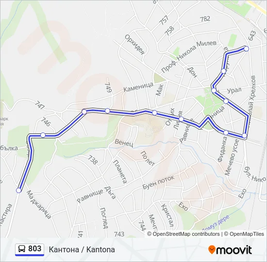 803 Bus Line Map