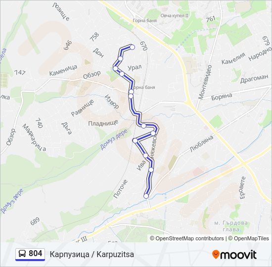 804 Bus Line Map