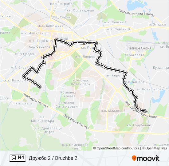N4 Bus Line Map