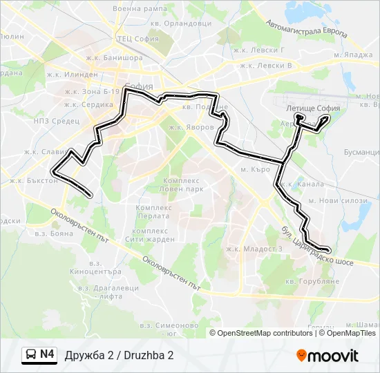 Автобус N4: карта маршрута
