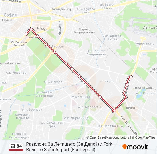 84 Bus Line Map