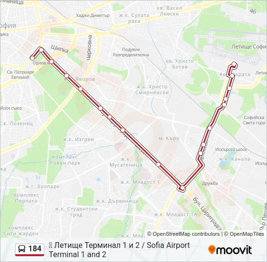 184 Bus Line Map