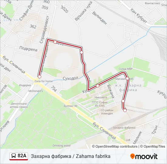 82A Bus Line Map