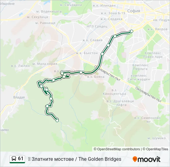 61 Bus Line Map