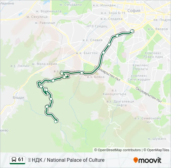 61 Bus Line Map