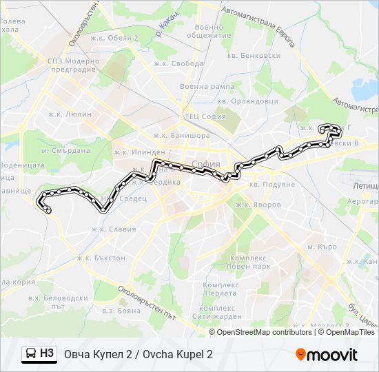 H3 Bus Line Map