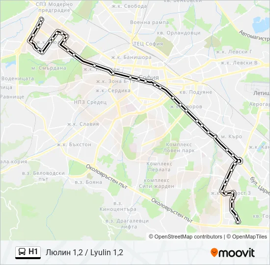 Н1 Bus Line Map