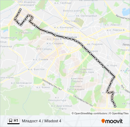 Н1 Bus Line Map