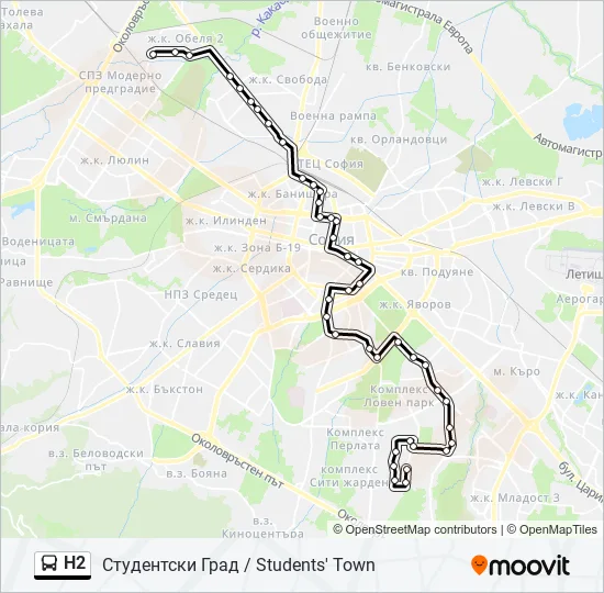 Н2 Bus Line Map