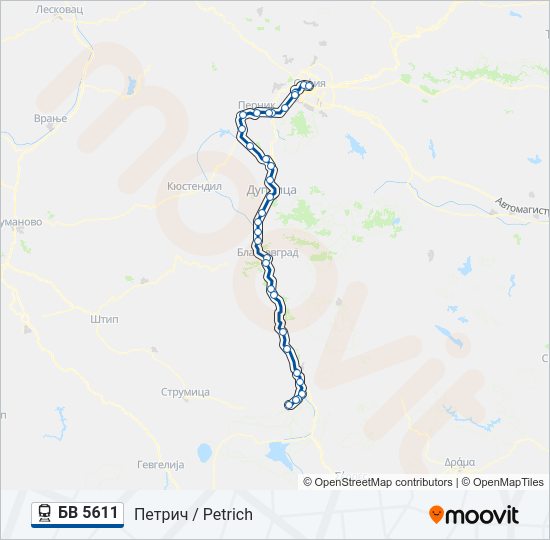 БВ 5611  Карта на Линията