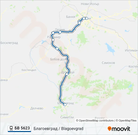 БВ 5623  Карта на Линията