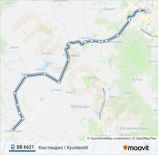 БВ 6621  Карта на Линията