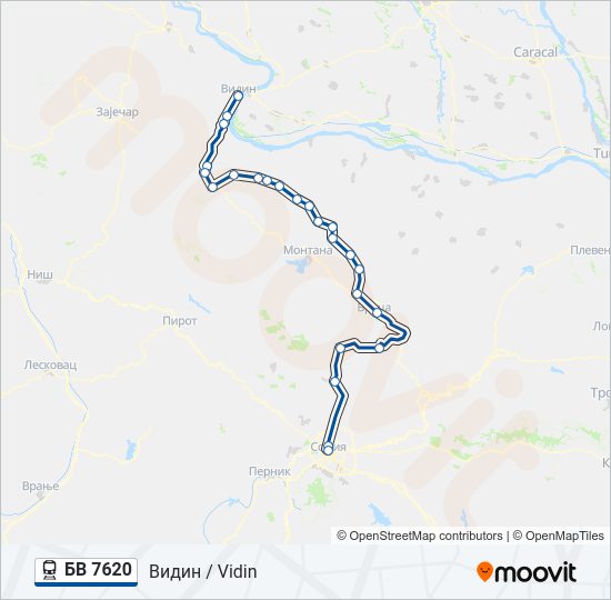 БВ 7620  Карта на Линията
