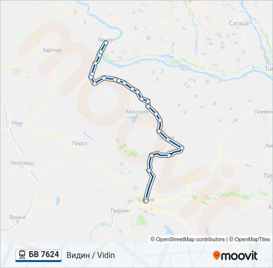 БВ 7624  Карта на Линията