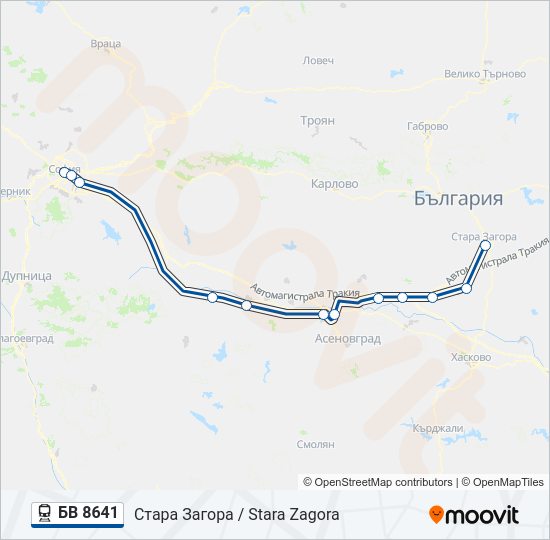 БВ 8641  Карта на Линията