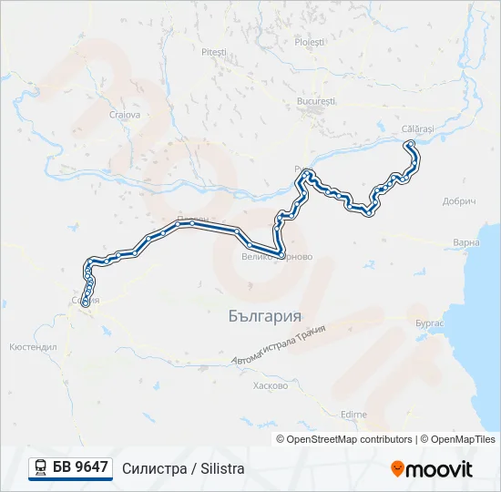 БВ 9647  Карта на Линията