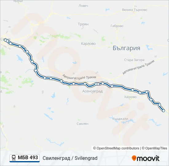 МБВ 493  Карта на Линията