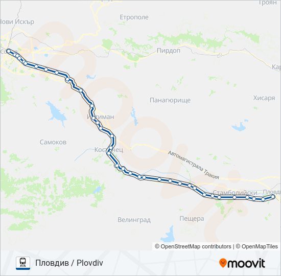 Поезд ПВ 10115: карта маршрута
