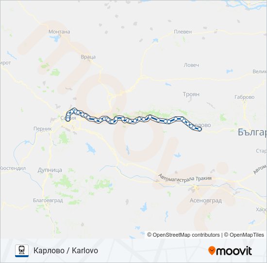 Поезд ПВ 30111: карта маршрута